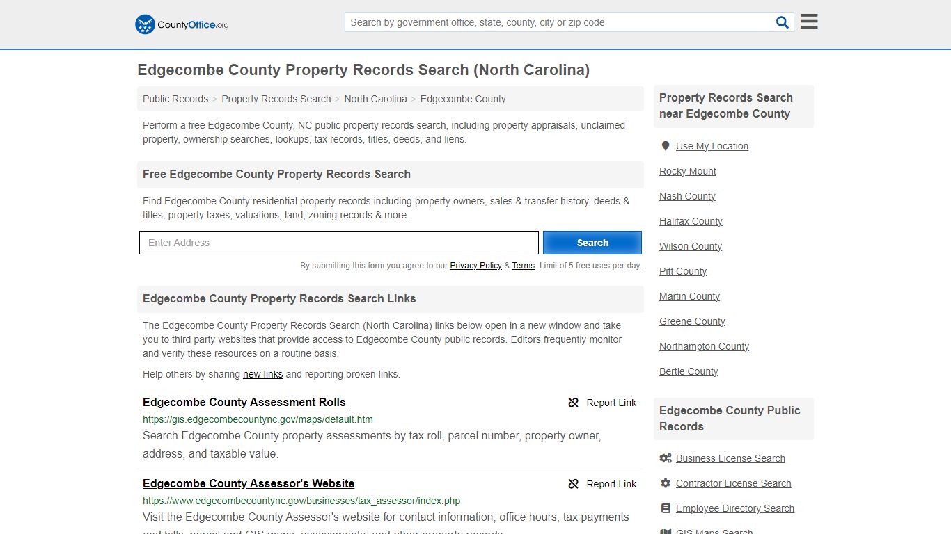 Edgecombe County Property Records Search (North Carolina) - County Office